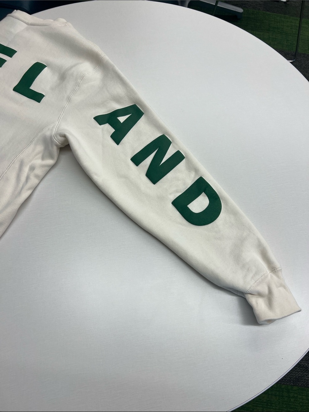 Emily Roggenburk return to cleveland puff crewneck long sleeve sweatshirt green - Picture 8 of 11